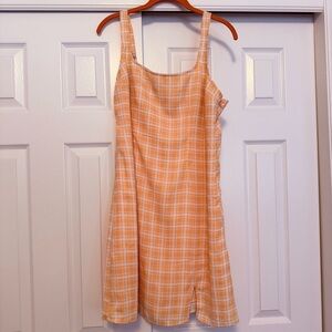 Hollister Orange Plaid Sundress